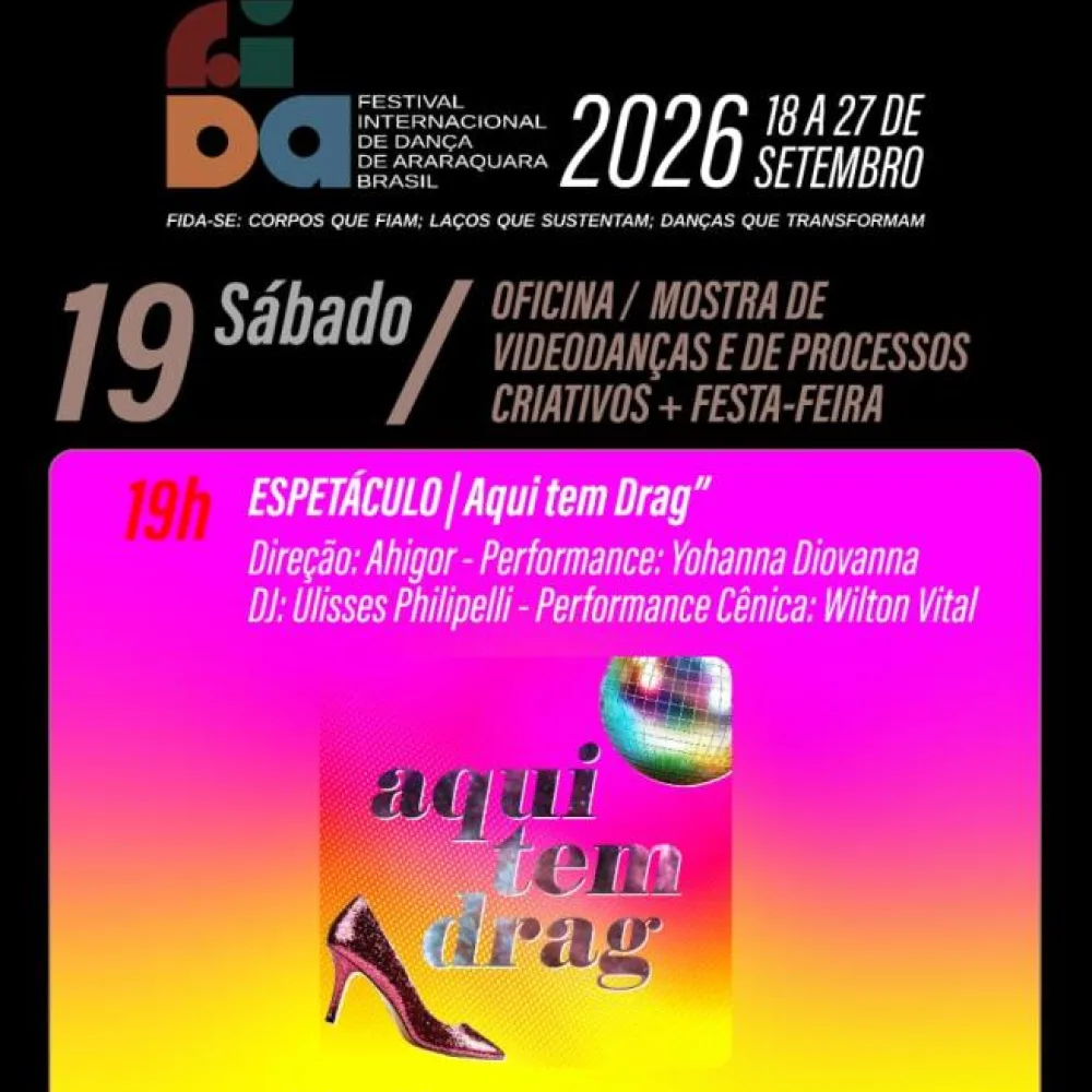 Praça Pedro de Toledo sedia evento gratuito do Festival Internacional de Dança de Araraquara neste sábado